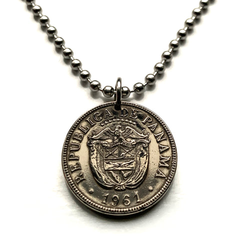 1961 Panama 5 Centavos coin pendant necklace jewelry escudo Panameño Panama City San Miguelito Las Cumbres La Chorrera Tocumen Pacora Arraiján David Vista Alegre Santiago de Veraguas Colón Tocumen Santiago Chilibre n001213