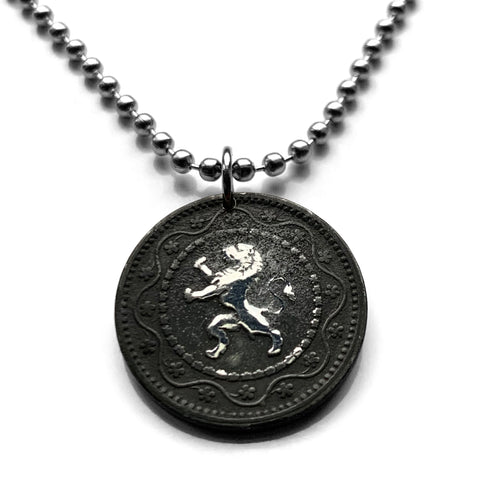 1916 Belgium Belgie Belgique 10 Centimes coin pendant necklace jewelry World War 1 Belgian lion Brussels Bruges Antwerp Ghent Liège Limbourg Bilstain Wallonia Namur Leuven Charleroi Schaerbeek Mechelen Flanders Flemish Deurne Ostend Dinant n001039