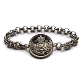 1949 Denmark Danmark 25 Ore coin bracelet Danish initial R Danes Copenhagen Aarhus Odense Aalborg Esbjerg Randers Jutland Vikings Danskere Scandinavian Nordic Zealand Funen Amalienborg Norse b000161