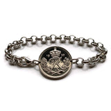 1957 Denmark Danmark 25 Ore coin bracelet Danish initial R Danes Copenhagen Aarhus Odense Aalborg Esbjerg Randers Jutland Vikings Danskere Scandinavian Nordic Zealand Funen Amalienborg Norse b000161