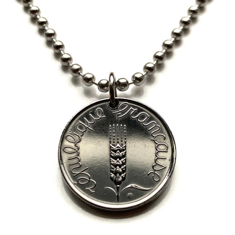 1962 France 5 Centimes French coin pendant ear of wheat sprig Paris Marseille Lyon Lille Nantes Nice Rennes Reims Avignon Saint-Étienne Havre n000759