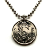 1952 Luxembourg Letzeburg 1 Franc coin pendant initial Ch Grand Duchess Charlotte Luxembourgish crown Esch-sur-Alzette Differdange Dudelange Wormeldange Grund Diekirch Schengen Petange Rumelange n000768