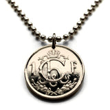 1952 Luxembourg Letzeburg 1 Franc coin pendant initial Ch Grand Duchess Charlotte Luxembourgish crown Esch-sur-Alzette Differdange Dudelange Wormeldange Grund Diekirch Schengen Petange Rumelange n000768