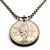 2003 USA Quarter 25 Cents coin pendant Land of Abraham Lincoln Illinois Springfield Macon State Capitol lawyer legislator Chicago n003959