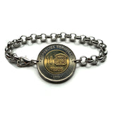 2005 Dominican Republic 10 Pesos coin rolo link bracelet jewelry Santo Domingo Puerto Plata La Vega San Cristobal Punta Cana La Romana Boca Chica Zona Colonial Cibao Pico Duarte Cap Cana Saona Bani Moca b000164