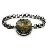 2005 Dominican Republic 10 Pesos coin rolo link bracelet jewelry Santo Domingo Puerto Plata La Vega San Cristobal Punta Cana La Romana Boca Chica Zona Colonial Cibao Pico Duarte Cap Cana Saona Bani Moca b000164