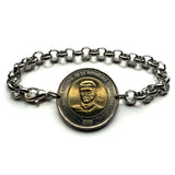 2005 Dominican Republic 10 Pesos coin rolo link bracelet jewelry Santo Domingo Puerto Plata La Vega San Cristobal Punta Cana La Romana Boca Chica Zona Colonial Cibao Pico Duarte Cap Cana Saona Bani Moca b000164