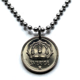1949 Sweden Sverige 25 Ore SILVER coin pendant Swedish crown Stockholm Scania Nordic Vasteras Helsingborg Norrkoping Smolandia Swedes n001198