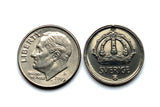1949 Sweden Sverige 25 Ore SILVER coin pendant Swedish crown Stockholm Scania Nordic Vasteras Helsingborg Norrkoping Smolandia Swedes n001198