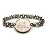 1966 Israel 1/2 Lira coin bracelet Jewish menorah candelabrum Hanukkah Jerusalem Torah Hebrew Judea Masada Caesarea Talmud Zion Jew b000174