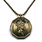 2000 Belize British Honduras 1 Dollar coin pendant carrack Santa Maria caravel Niña Pinta ship Christopher Columbus Belmopan Benque n001400