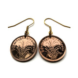 1980 Myanmar Burma 25 Pyas coin earrings Burmese jewelry rice plant blossom Bamar Yangon Naypyidaw Mandalay Bago Hpa-An Taunggyi Monywa Myitkyina Mawlamyine Magway Kayin Sagaing Kachin e000663