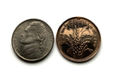 1980 Myanmar Burma 25 Pyas coin earrings Burmese jewelry rice plant blossom Bamar Yangon Naypyidaw Mandalay Bago Hpa-An Taunggyi Monywa Myitkyina Mawlamyine Magway Kayin Sagaing Kachin e000663