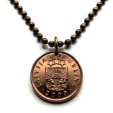 2009 Latvia Latvija 2 Santimi coin pendant red lion silver griffin Riga Riga Daugavpils Liepāja Jelgava Jūrmala Ventspils Livonian Letts Semigalia Rēzekne Ogre Selonia Rēzekne Valmiera Vidzeme n001726