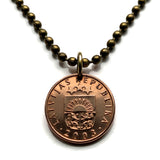 1992 Latvia Latvija Lettish 1 Santimis coin pendant red lion silver griffin Riga Riga Daugavpils Liepāja Jelgava Jūrmala Ventspils Livonian Letts Semigalia Rēzekne Ogre Selonia Rēzekne Valmiera Vidzeme n002310