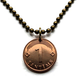 1992 Latvia Latvija Lettish 1 Santimis coin pendant red lion silver griffin Riga Riga Daugavpils Liepāja Jelgava Jūrmala Ventspils Livonian Letts Semigalia Rēzekne Ogre Selonia Rēzekne Valmiera Vidzeme n002310