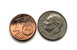 Portugal 1 Euro Cent Portuguese coin dangle & drop earrings jewelry Quinas castles 1134 Afonso Henriques seal Guimarães Lisboa Porto Sintra Braga Faro Vila Nova de Gaia Amadora Aveiro Evora Algarve Praia da Marinha Coimbra Lagoa Mirandese e000662