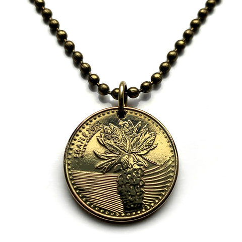 2014 Colombia 100 Pesos coin pendant Frailejón fruta Colombiana Bogota sunflower Valle del Cauca Soledad Bello Ibagué Villavicencio n000633