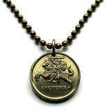 Lithuania Lietuva 10 Centu coin pendant Vytis horse armored knight Vilnius medieval Lithuanian horseback armor sword Vityaz n002028