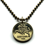 Colgante de moneda de 10 centu de Lituania de 1998, caballero con armadura de caballo de Vytis, espada de armadura de caballo medieval lituana de Vilnius, Vityaz n.º 002028