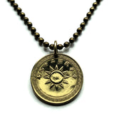 1940 Taiwan Republic of China Formosa 2 Fen coin pendant necklace World War 2 era Kuomintang Blue Sky White Sun New Taipei Xinhai Revolution Hokkien Taichung Kaohsiung Banqiao Chinese shÃ­chen Tainan Hsinchu Keelung Chiayi n001411