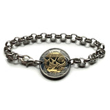 Pulsera de eslabones de cadena con moneda de 1/2 sol de Perú, con forma de llama, alpaca peruana, vicuña, Cuzco, Lima, camello, moda Inca, Machu Picchu, genial b000005