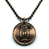 1881 Schweden Sverige 2 Ore Münzanhänger Schwedische Krone Tre Kroner Initiale O Schweden Svear Stockholm Göteborg Malmö Uppsala Gotaland Norrland Göteborg Öresund Wikinger Nordisches Skandinavien Svealand Scania Fennoscandia n000765