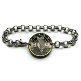 2002 Ireland Éire 1 Euro coin bracelet jewelry Irish Celtic Harp Cláirseach Gaelic Dublin Cork Limerick Galway Waterford Drogheda Dundalk Swords b000171