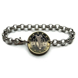 2002 Ireland Éire 1 Euro coin bracelet jewelry Irish Celtic Harp Cláirseach Gaelic Dublin Cork Limerick Galway Waterford Drogheda Dundalk Swords b000171