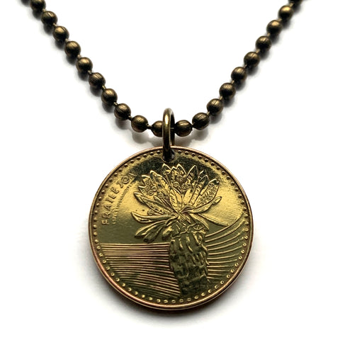 2014 Colombia 100 Pesos coin pendant Frailejón fruta Colombiana Bogota sunflower Valle del Cauca Soledad Bello Ibagué Villavicencio n000633