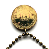 2014 Colombia 100 Pesos coin pendant Frailejón fruta Colombiana Bogota sunflower Valle del Cauca Soledad Bello Ibagué Villavicencio n000633