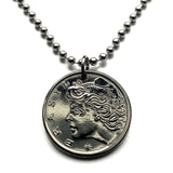 1977 Brazil 10 Centavos coin pendant Lady Liberty São Paulo Recife Pernambuco Bahia Minas Gerais Pelourinho Belem Santa Catarina n001276