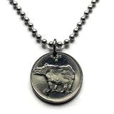 Colgante de moneda de 25 paise de la India, 1999-2001, rinoceronte indio, leones de Ashoka, Mumbai, Nueva Delhi, rinoceronte de un cuerno, Kolkata, safari zoológico hindú en hindi, n.º 001649