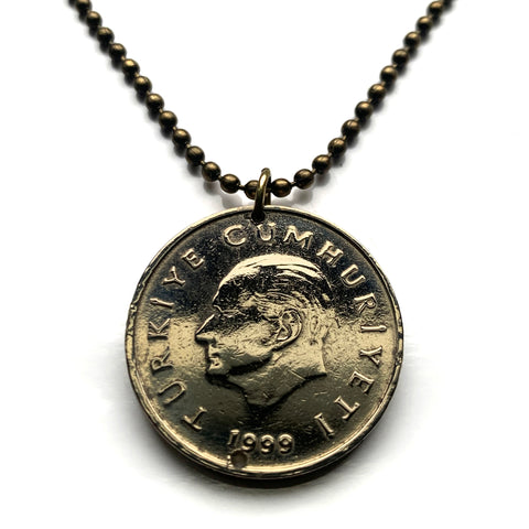 1999 Turquía 50 Bin Lira moneda colgante estrella de la luna creciente turca Rumi arabesco Arte islámico Estambul Ankara Éfeso Capadocia Hierápolis İzmir Bursa Bósforo Mardin Antalya Canakkale Trabzon n001761