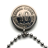 antique! 1884 Serbia 10 Para coin pendant Serbian double headed eagle Belgrade Srbija Kosovo Yugoslavia Novi Sad Vojvodina Kragujevac Subotica Niš city Zrenjanin Nišava Nemanjić dynasty Serbs n001418