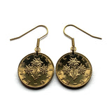 Austria Osterreich Pendientes de moneda de 1 chelín Flor de Edelweiss Planta alpina margarita girasol Viena Viena Salzburgo Graz Linz Innsbruck Klagenfurt Villach Tirol Estiria Carintia Sankt Polten Wels e000057