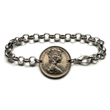 1992 Escocia Reino Unido Gran Bretaña Moneda de 5 peniques colgante collar joyería corona cardo escocés Edimburgo Glasgow Aberdeen Dundee Paisley Stirling St Andrews Perth insignia real escocesa joyería británica b000076
