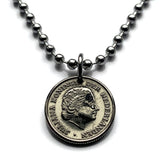 1951 Netherlands 10 Cents coin pendant Dutch Queen Juliana Holland Amsterdam Utrecht Rotterdam Hague Eindhoven Groningen Tilburg Leiden Nederlanden Groningen Almere Stad Breda Nijmegen Gouda n003908