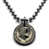 1951 Netherlands 10 Cents coin pendant Dutch Queen Juliana Holland Amsterdam Utrecht Rotterdam Hague Eindhoven Groningen Tilburg Leiden Nederlanden Groningen Almere Stad Breda Nijmegen Gouda n003908