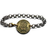 2008 Peru 20 Centimos coin bracelet escudo Peruano Lima Arequipa Trujillo Chiclayo Piura Huancayo Machu Picchu Cusco Incas Nazca Ica b000175