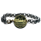 2008 Peru 20 Centimos coin bracelet escudo Peruano Lima Arequipa Trujillo Chiclayo Piura Huancayo Machu Picchu Cusco Incas Nazca Ica b000175