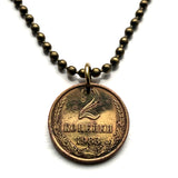 1983 USSR Soviet Union CCCP communist Russia 2 Kopeks coin pendant hammer & sickle socialist Moscow Saint Petersburg Yekaterinburg Kazan Sochi Lenin Stalin Marx Tatars Novosibirsk Novgorod Bolsheviks proletariat working class Kremlin Red Square n000361