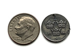 1944 Sweden Sverige 1 Ore coin pendant necklace jewelry Swedish 3 crowns initial G Tre Kroner Stockholm Uppsala Malmo Swedes Gothenburg Vasteras Helsingborg Norrkoping Nordic Scandinavian Viking Norse Baltic n001210