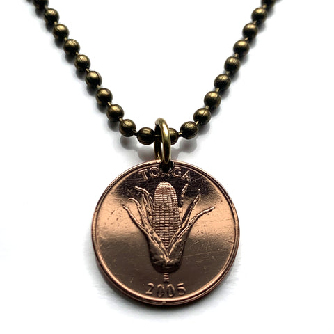 2005 Tonga 1 Seniti coin pendant corn maize plant World Food Day FAO Friendly Islands Nukuʻalofa Tongatapu Neiafu Kolofoʻou Polynesian South Pacific Niuatoputapu Haʻapai Vavaʻu Tuʻi lupulu tauʻolunga Kailao Lapita Kolomotuʻa Austronesia Oceania n000211