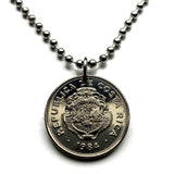 1984 Costa Rica 1 Colon coin pendant escudo Costarricense San Jose Puerto Limón Alajuela Liberia Puntarenas San Vicente Barranca ticos América Central Heredia Cinco Esquinas Desamparados Tamarindo Arenal Cartago Puntarenas Cocos Poás Nicoya n003900