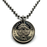 1984 Costa Rica 1 Colon coin pendant escudo Costarricense San Jose Puerto Limón Alajuela Liberia Puntarenas San Vicente Barranca ticos América Central Heredia Cinco Esquinas Desamparados Tamarindo Arenal Cartago Puntarenas Cocos Poás Nicoya n003900