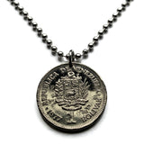 1989 Venezuela 1 Bolivar coin pendant necklace jewelry white horse Palomo Caracas Simón Bolívar Maracaibo Valencia pendant Barquisimeto Ciudad Guayana Maturín Barcelona Maracay Cumaná Barinas Miranda San Cristóbal n001101