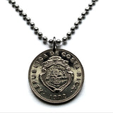 1954 Costa Rica 1 Colon coin pendant escudo Costarricense San Jose Puerto Limón Alajuela Liberia Puntarenas San Vicente Barranca ticos América Central Heredia Cinco Esquinas Desamparados Tamarindo Arenal Cartago Puntarenas Cocos Poás Nicoya n003897