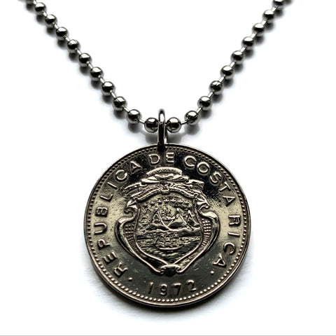 1954 Costa Rica 1 Colon coin pendant escudo Costarricense San Jose Puerto Limón Alajuela Liberia Puntarenas San Vicente Barranca ticos América Central Heredia Cinco Esquinas Desamparados Tamarindo Arenal Cartago Puntarenas Cocos Poás Nicoya n003897
