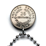 1954 Costa Rica 1 Colon coin pendant escudo Costarricense San Jose Puerto Limón Alajuela Liberia Puntarenas San Vicente Barranca ticos América Central Heredia Cinco Esquinas Desamparados Tamarindo Arenal Cartago Puntarenas Cocos Poás Nicoya n003897